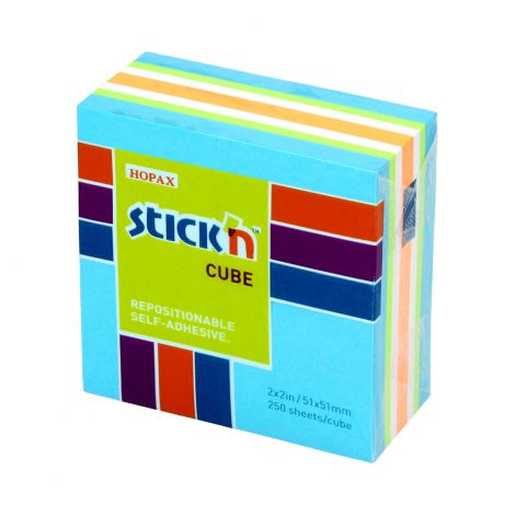 Karteczki samoprzylepne Stick'n 51x51mm, 250szt niebieskie